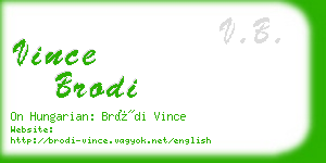 vince brodi business card